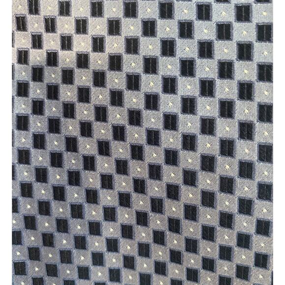 Murano 100% Silk Tie Blue Check Made In USA READ - Picture 10 of 12